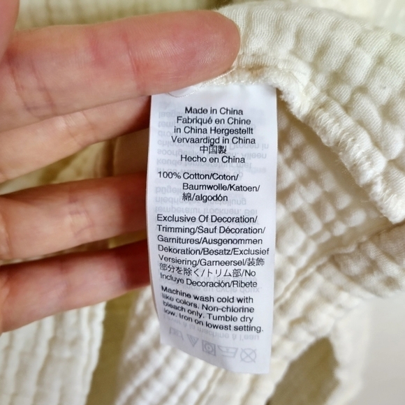 madewell Smocked Swing Top sz S cream - Picture 7 of 9